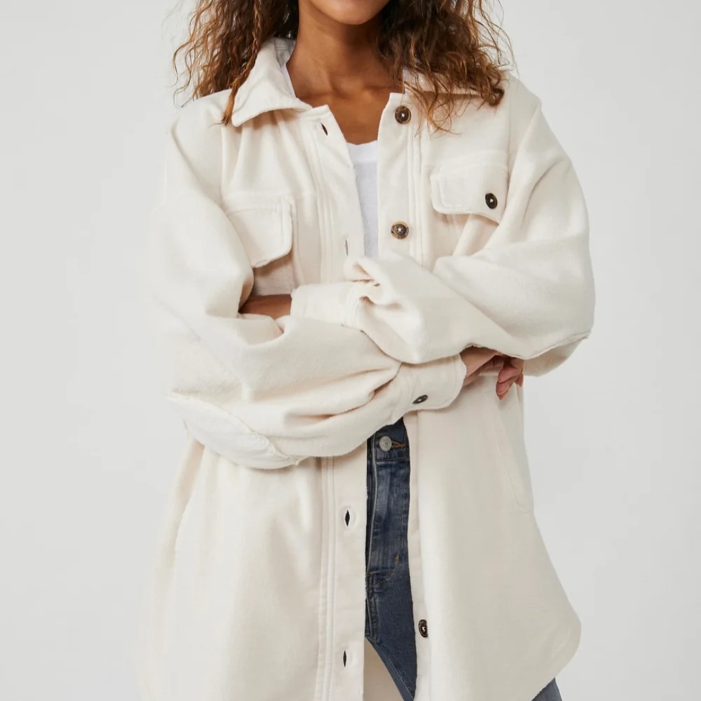 Free People Cream Utility Jacket